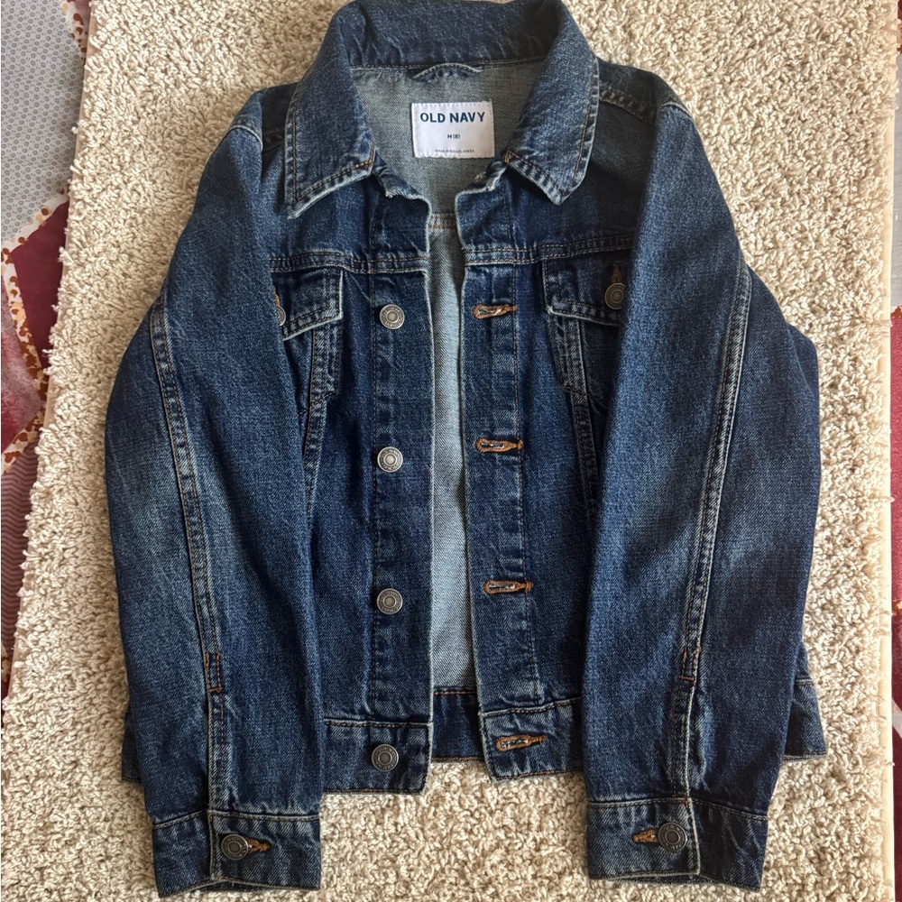 Old Navy Boys Blue Denim Jean Jacket Size M (8) Classic Button Front